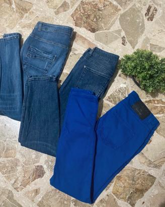 Set lotto 5 paia di jeans skinny firmati donna