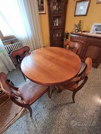 Tavolo rotondo allungabile 116–156 cm con 4 sedie 
