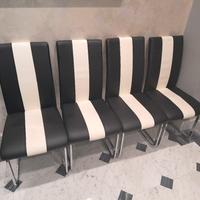 Sedie moderne bianco/nero con struttura cromata