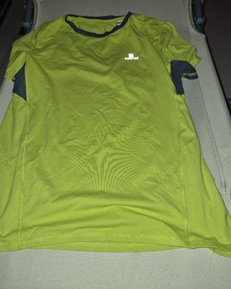 T-Shirt Sportiva Domyos Giallo Fluo e Grigio M
