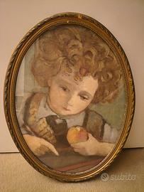 quadro ovale raffigurante ritratto di bambino