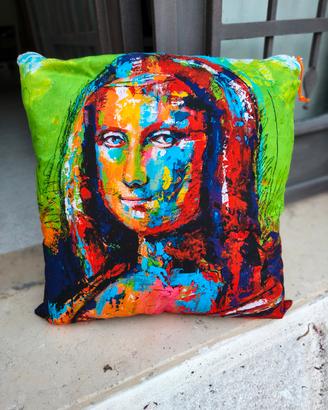Cuscino 50x50cm raffigurante Monna Lisa (Gioconda)