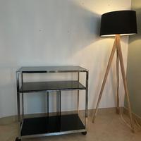 Carrello portavivande in vetro fumè