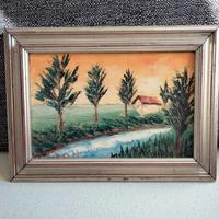 Quadro a spatola con Pioppi