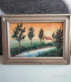 Quadro a spatola con Pioppi