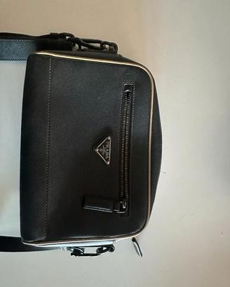 Prada Borsa Tracolla Uomo Originale Pelle Nera
