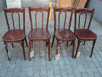 4 sedie depoca in faggio con archetto