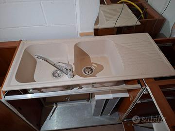 Fragranite avena lavabo doppia vasca sgocciolatoio