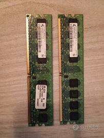 2 Schede di memoria ddr2 da 1 GB ognuna 