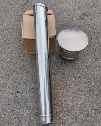 Canna fumaria doppia parete inox diametro 80 cm