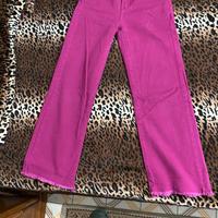 🌸 Jeans Larghi/Wide Leg Fucsia a Vita Alta