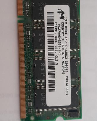RAM Micron 256MB DDR 333MHz PC2700 Notebook