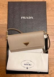 PRADA mini borsa pelle color argilla 1NF059