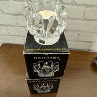 Coppia portacandele in vetro Svedese