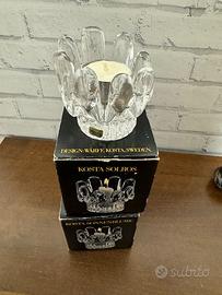 Coppia portacandele in vetro Svedese