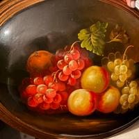 Quadro ovale natura morta con frutta