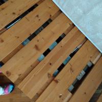 Struttura letto singolo in legno più materasso