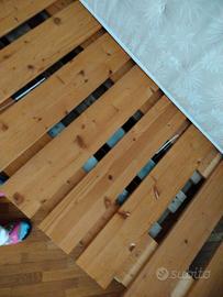 Struttura letto singolo in legno più materasso