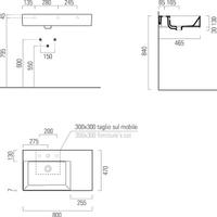 lavabo GSI Kube appoggio a DX