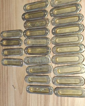 24 manigliette Ghidini in ottone ad incasso ovale
