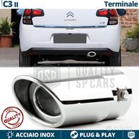 TERMINALE di Scarico per CITROEN C3 OVALE Cromato