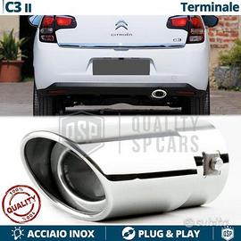 TERMINALE di Scarico per CITROEN C3 OVALE Cromato