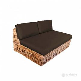 Divano da Esterno Modulare 2 Posti Rattan Cuscini