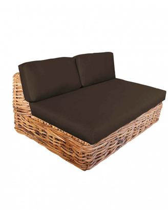 Divano da Esterno Modulare 2 Posti Rattan Cuscini