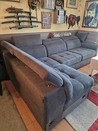 Divano con Penisola Grigio Scuro – Come Nuovo (280