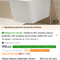 Wc  sospeso nuovo imballato