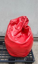 Poltrona SACCO ZANOTTA vintage in pelle rossa 1970