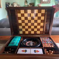Scatola gioco in radica e noce