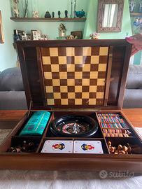 Scatola gioco in radica e noce