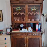 Credenza Armadio Madia in legno 2 ante con vetrina