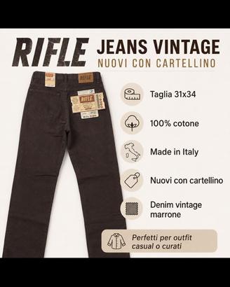 Jeans Rifle  uomo nuovi colore marrone taglia 46