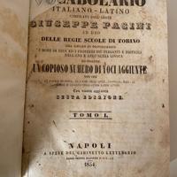 "Vocabolario Italiano Latino" antico 1854