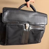 Cartella valigetta Piquadro nera pelle e tessuto