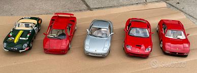 Lotto 5 modellini Burago vintage, scala 1/18