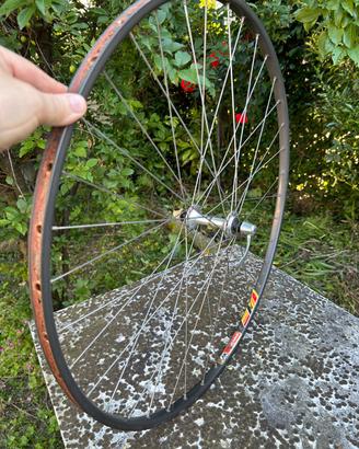 Ruota anteriore bici corsa tubolari