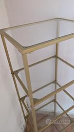 scaffale in vetro a 4 ripiani 