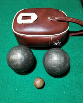 Bocce vintage anni 70 con custodia in pelle