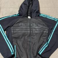 Felpa Adidas Mesh Style Nera e Azzurra T M donna