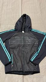 Felpa Adidas Mesh Style Nera e Azzurra T M donna