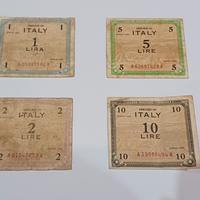 Lotto 4 banconote serie 1943 (monolingua)