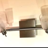 lotto faretti 4 doppi + 1 singolo acciaio+vetro