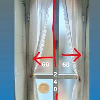 Tenda finestra cucina floreale a vetro 60 x 240 te