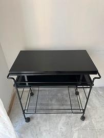 Carrello tv nero lucido