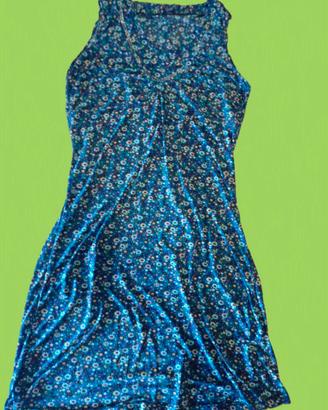 Vestito blu taglia L smanicato fantasia