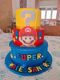 torta super Mario in gomma eva