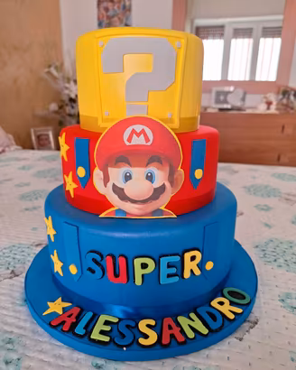 torta super Mario in gomma eva
